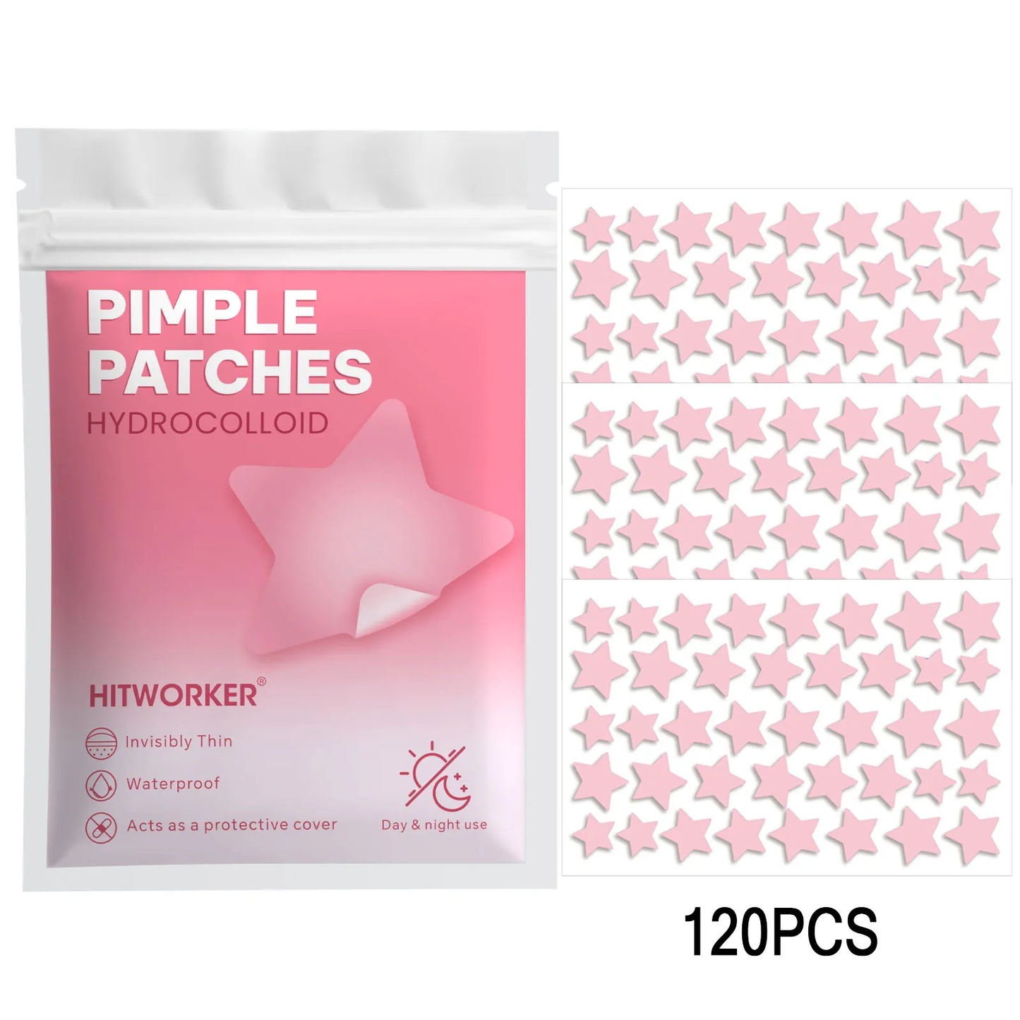 Pink Star Hydrocolloid Acne Patches 120/200/800 Pcs | Blemish