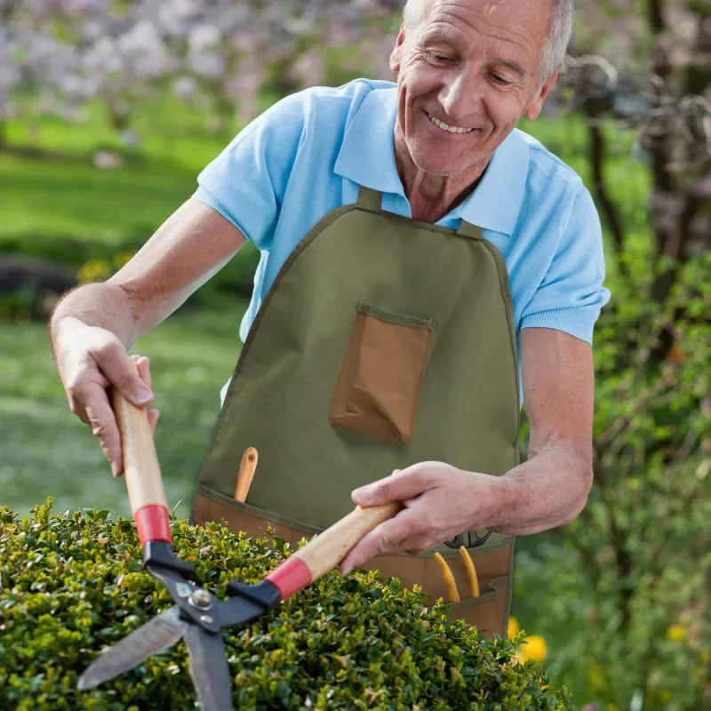 Multi Functional Oxford Fabric Gardening Apron with Leg Shield Multiple Pockets for Outdoor Trimming Picking and Dirt Protection Peaceful Pleasures Health and Wellness