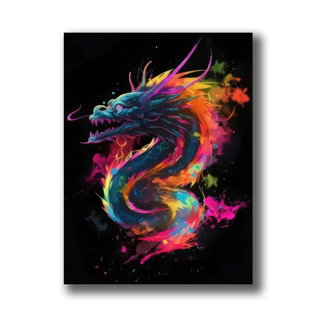Neon Gaming Canvas Wall Art | Gamepad & Character Poster