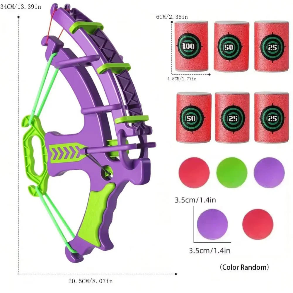 Slingshot Target Sticky Ball Bow Target Montessori Educational Toy Arrow Set Throw Sport Outdoor Fidget Game Peaceful Pleasures Health and Wellness Purple
