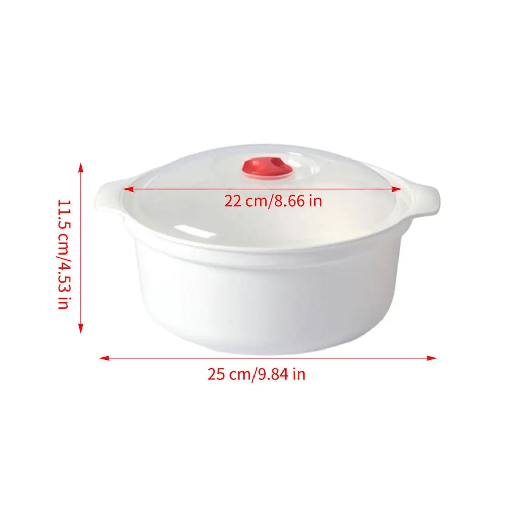Microwave Steamer Box with Lid | Food-Grade PP, Dual Compartment