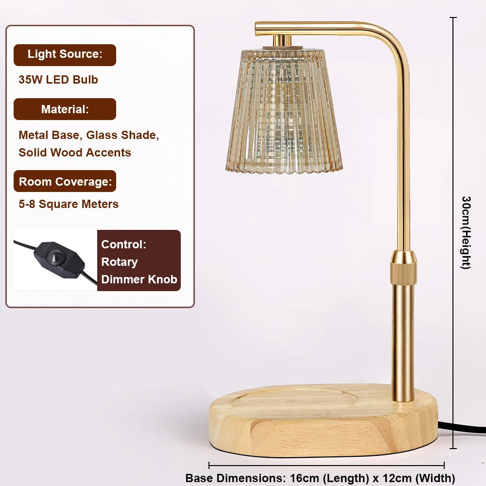 Stripe Candle Warmer Lamp | Dimmable Aromatherapy Ambient Light