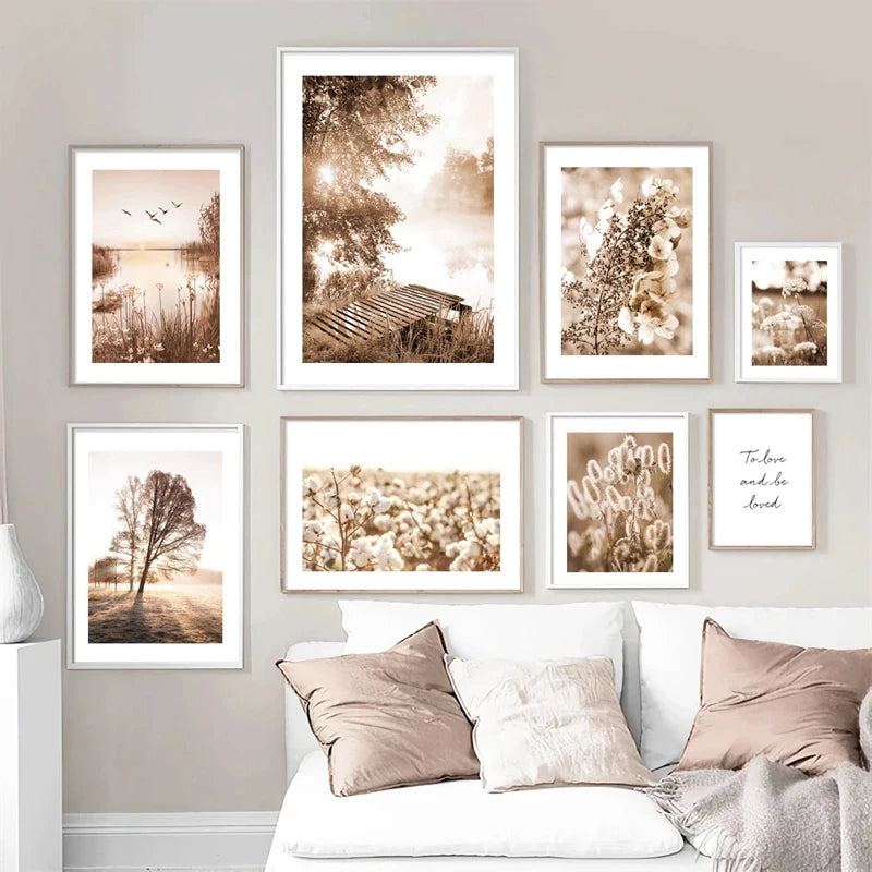 Nordic Canvas Wall Art – Lake Dandelion & Reed Print Canvas Wall Print Peaceful Pleasures Health and Wellness