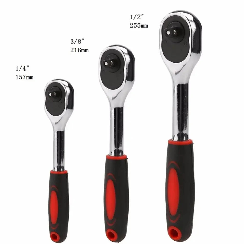 New 1/4 1/2 3/8 Inch Ratchet Wrench 24 Tooth Drive Ratchet Socket Wrench Tool Multi-funtion DIY Hand Tool Ratchet Handle Wrench Peaceful Pleasures Health and Wellness