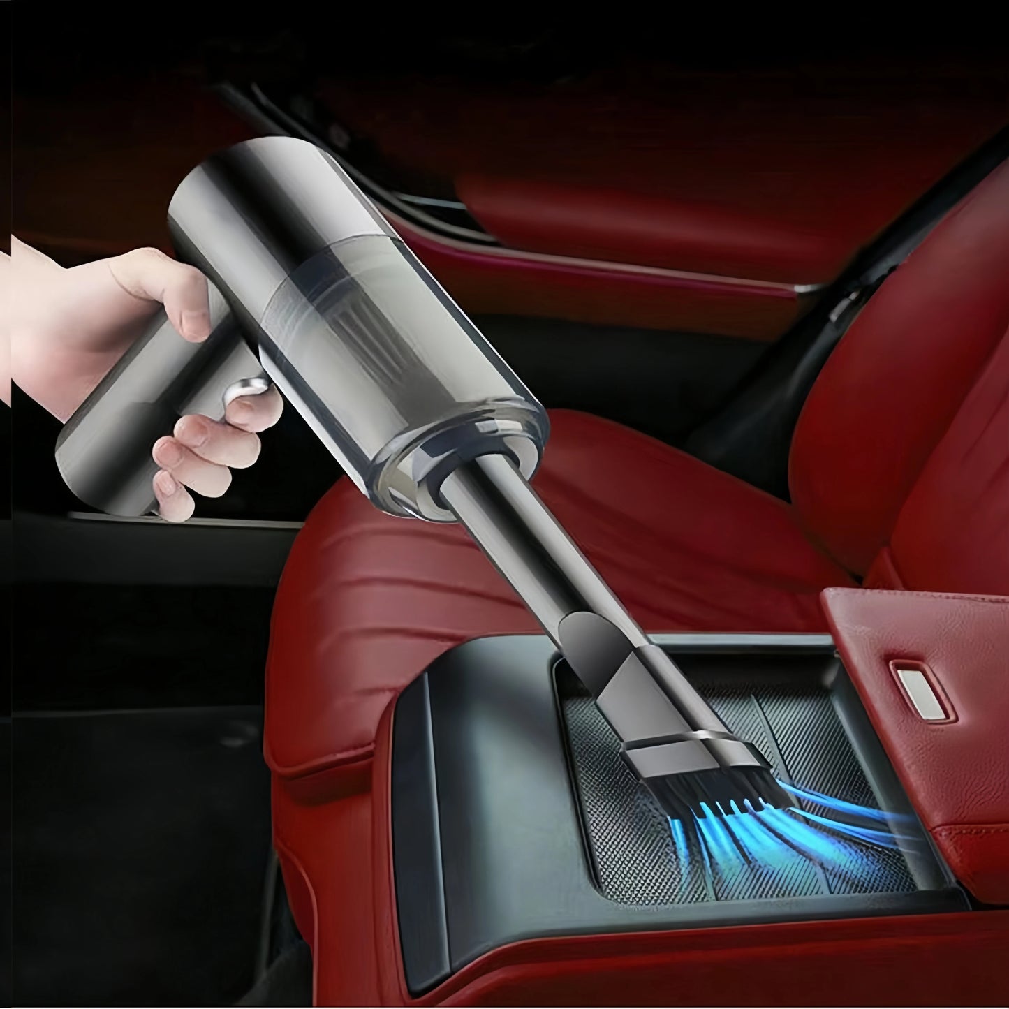 Mini Handheld Car Vacuum Cleaner, Wireless Charging, High Power, Dual Suction & Blower for Car Interior Cleaning Peaceful Pleasures Health and Wellness