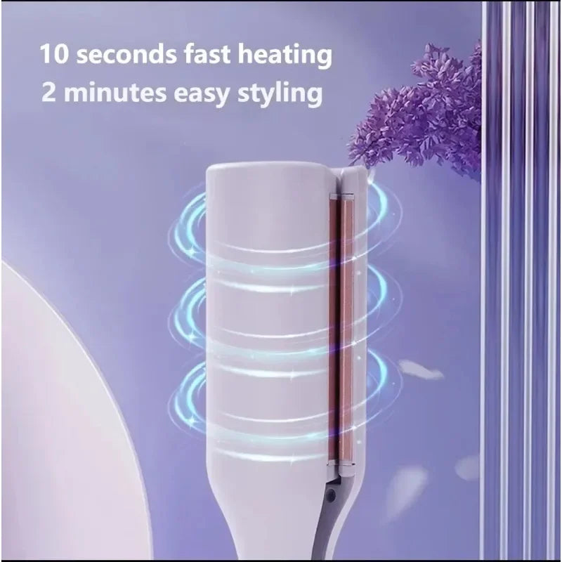 32MM Electric Curling Iron Automatic Lambswool Curling Tool Long Lasting Styling French Styling Rotating Anti-Flame Design Peaceful Pleasures Health and Wellness