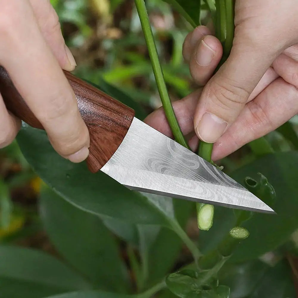 Wooden Handle Grafting Knife With Leather Shell Suitable For Garden Grafting/unpacking Etc Solid Wood Handle Garden Hand Tool Peaceful Pleasures Health and Wellness