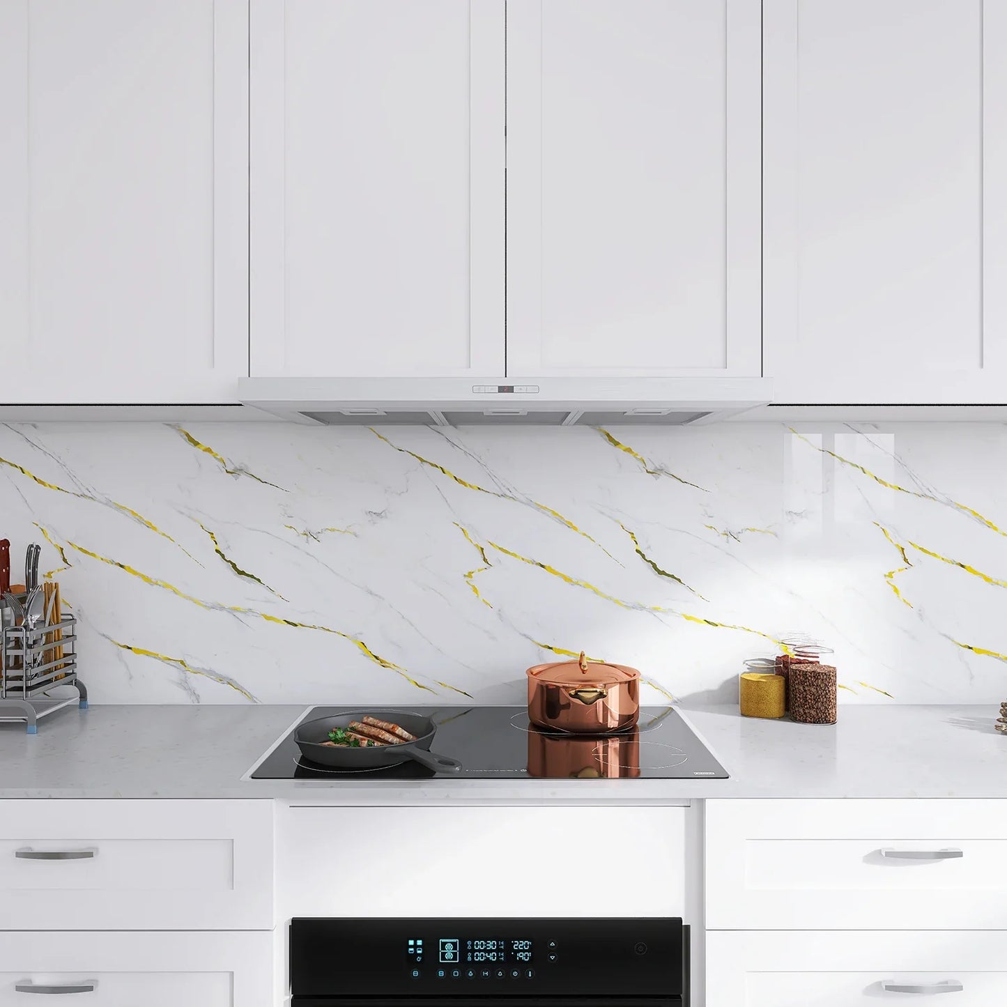 PVC Marble Pattern Self-Adhesive Wall Sticker | Oil-Proof