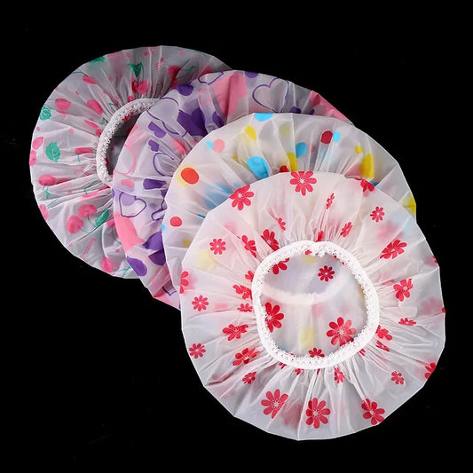 Thickened Waterproof Shower Cap – Lace PVC Bath & Spa Hat Shower Cap Oasis Select
