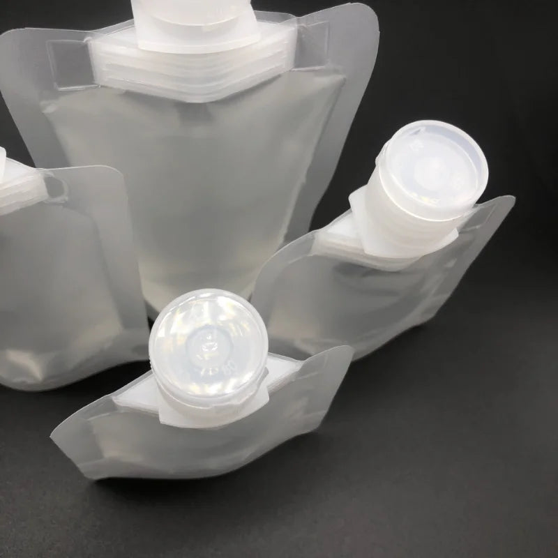 5 Pcs 30/50/100ml Clamshell Packaging Bag Stand Up Spout Pouch Plastic Hand Sanitizer Lotion Shampoo Makeup Fluid Bottles Travel Peaceful Pleasures Health and Wellness