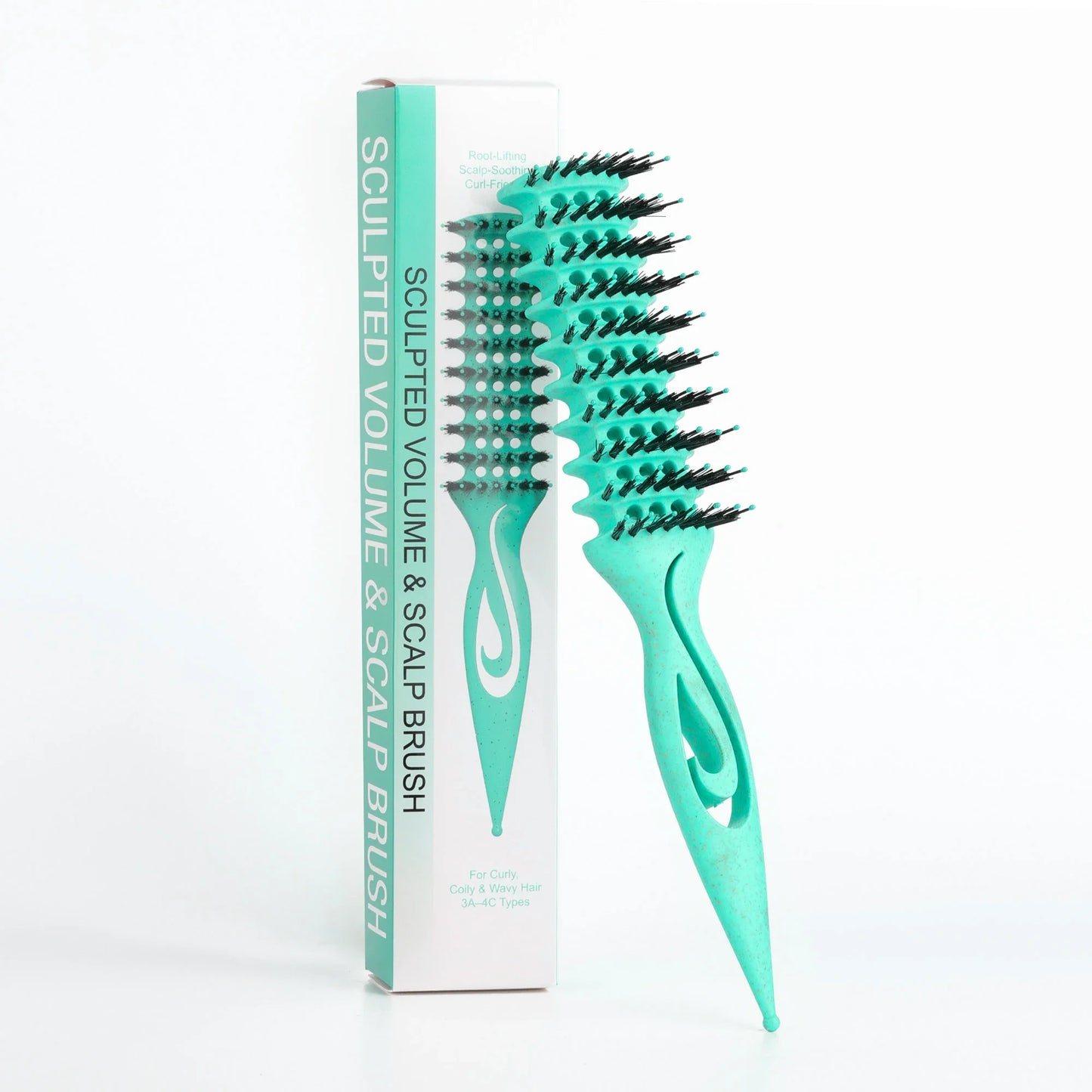 Curl Defining Styling Brush | Hollow Nylon Detangling Hair Comb Curl Styling Brush Peaceful Pleasures Health and Wellness green