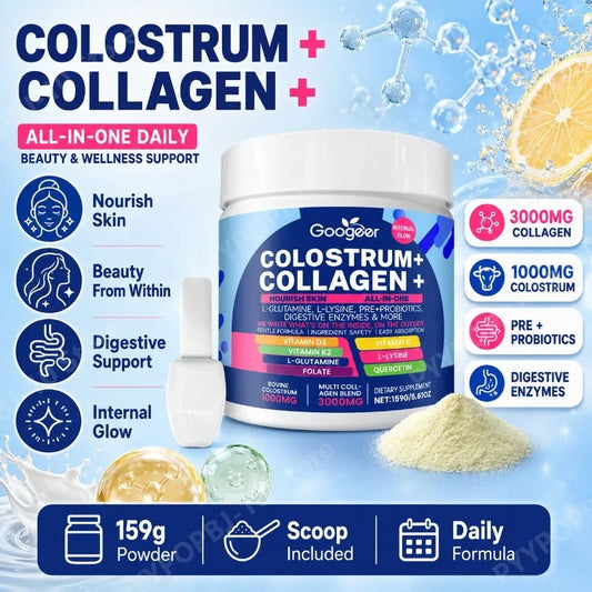 Googeer Colostrum Collagen Powder with Probiotics & Enzymes Wellness Supplement Powder Peaceful Pleasures Health and Wellness