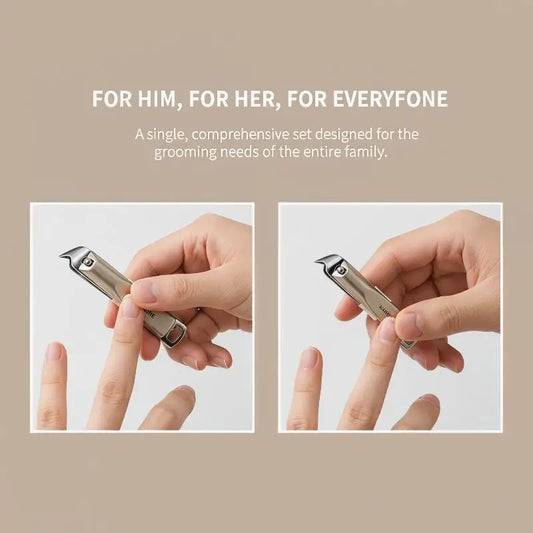 5/10Pcs Professional Nail Clippers Set With Rotating Leather Bag Manicure Pedicure Trimmer Kit Nail Care Tools Peaceful Pleasures Health and Wellness