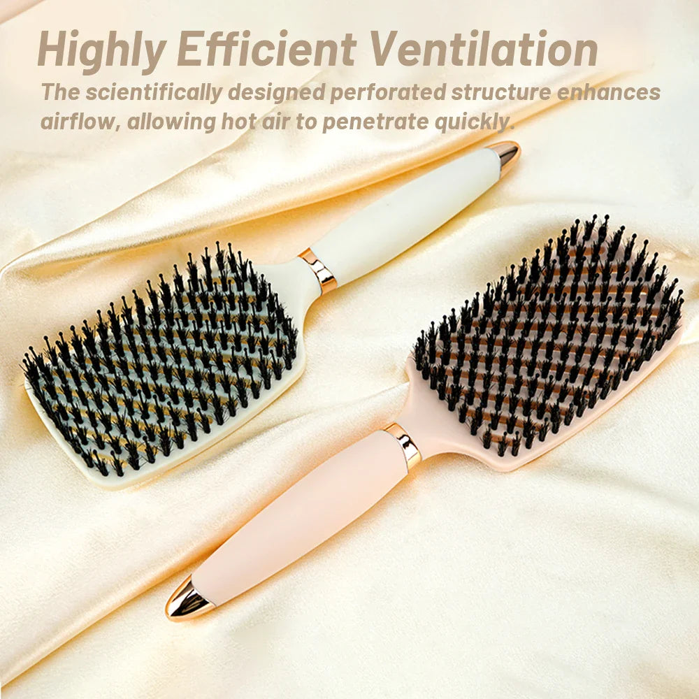 Hog Bristle Anti-Static Air Cushion Comb – Wet & Dry Hair