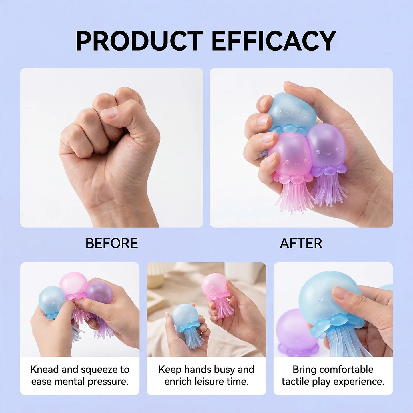 Jellyfish Squeeze Toy | Soft TPR Sensory Fidget Squish Ball