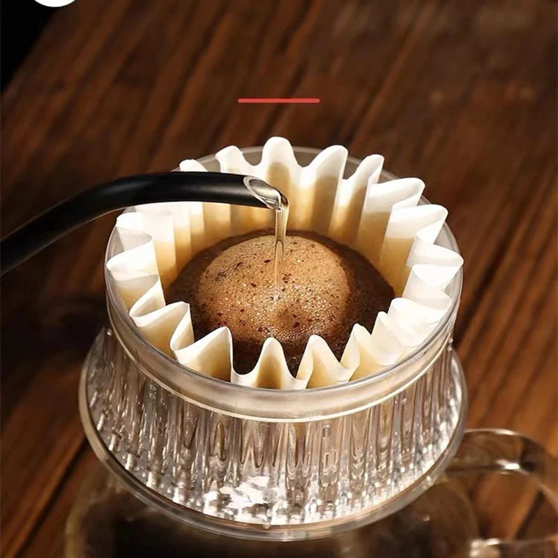 50pcs/Set White Coffee Filters Single Serving Paper for Coffee Machine 1-4 cups White Filter Paper Cake Cup Coffee Paper Filter Peaceful Pleasures Health and Wellness