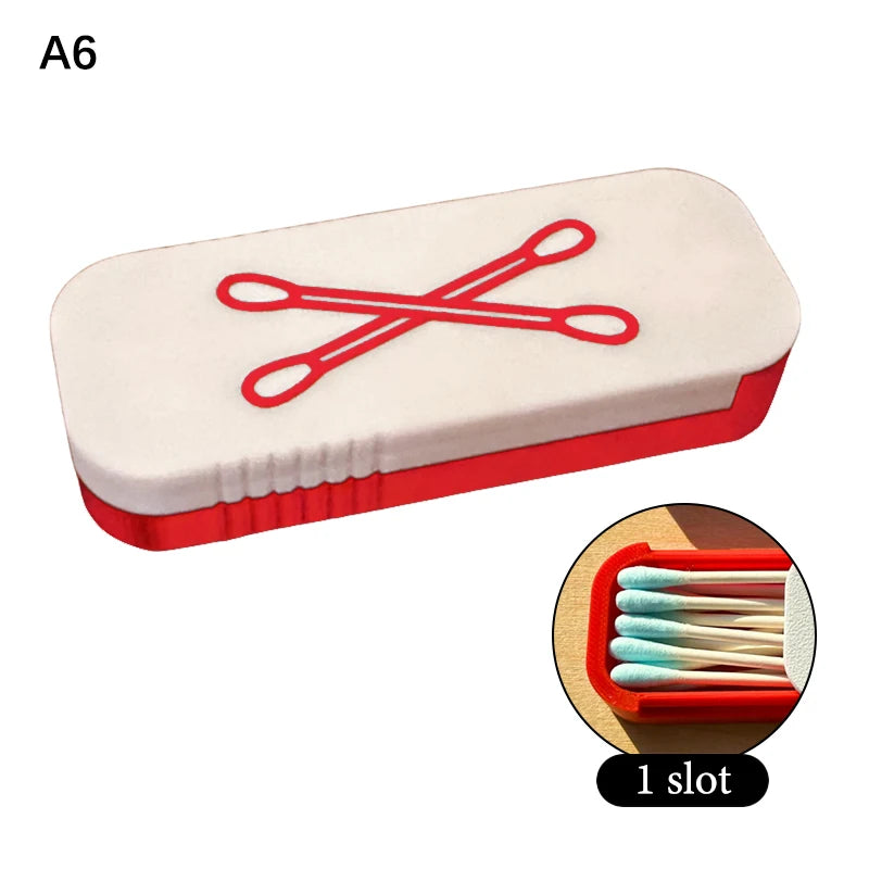 Mini Sliding Cotton Swab Storage Box – Dustproof Travel Case Swab Storage Case Peaceful Pleasures Health and Wellness A6