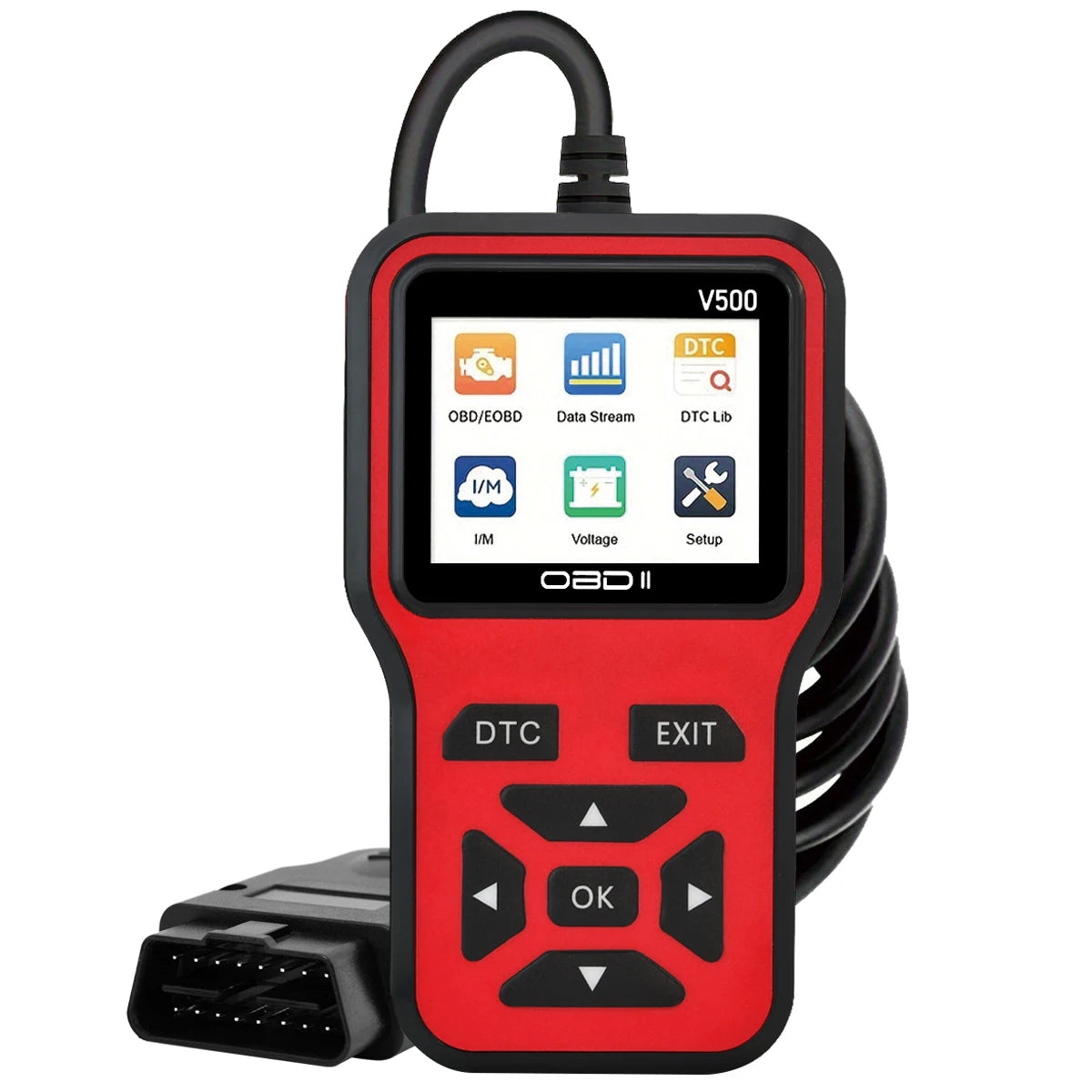 V500 OBD2 Scanner – Engine Fault Code Reader & Voltage Tester