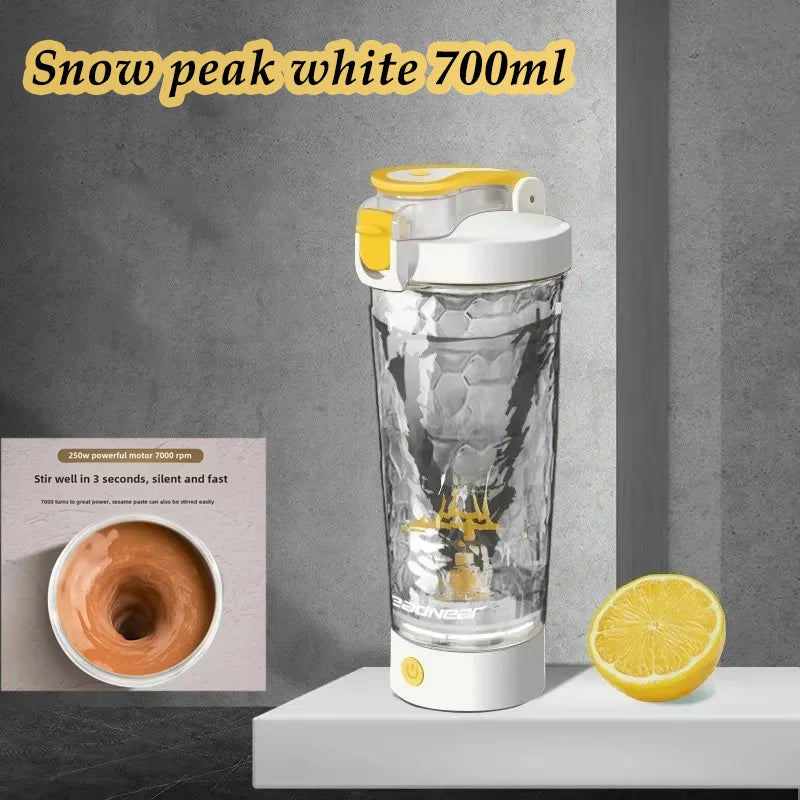Automatic Mixing Cup 700ml Multi-Functional Sports Fitness Protein powder Electric Shaking Cup Office Living Room Coffee Cup Peaceful Pleasures Health and Wellness White 700ml