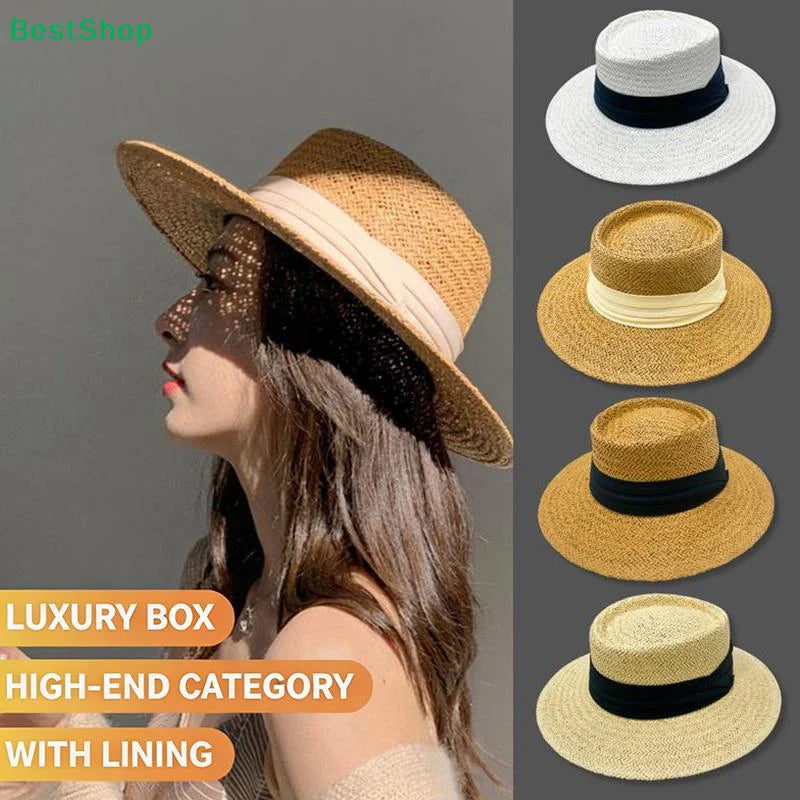Wide-Brimmed Panama Straw Hat – Women's Beach Sun Hat