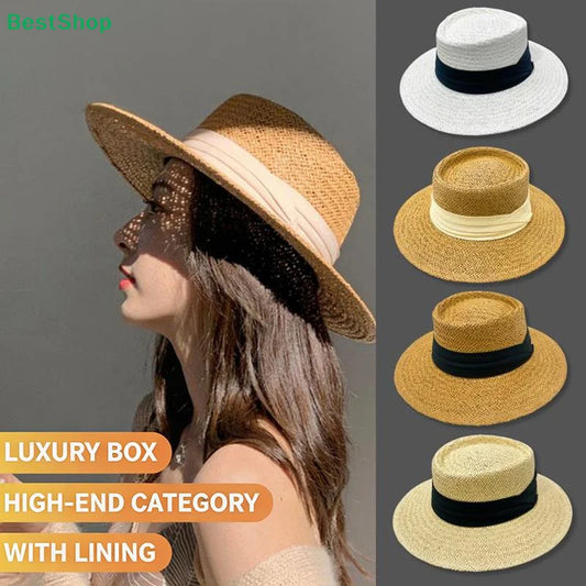 Wide-Brimmed Panama Straw Hat – Women's Beach Sun Hat Women's Sun Hat Oasis Select