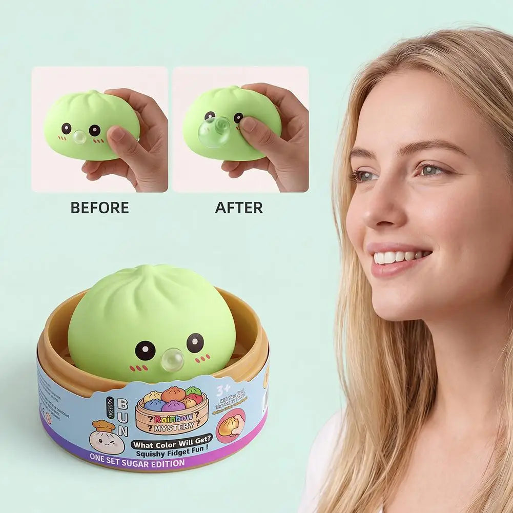 Silicone Bao Bun Squishy Toy – Slow Rising Squeeze & Bubbles
