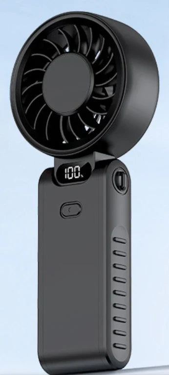 Digital Display Folding Handheld Fan | USB-C Rechargeable