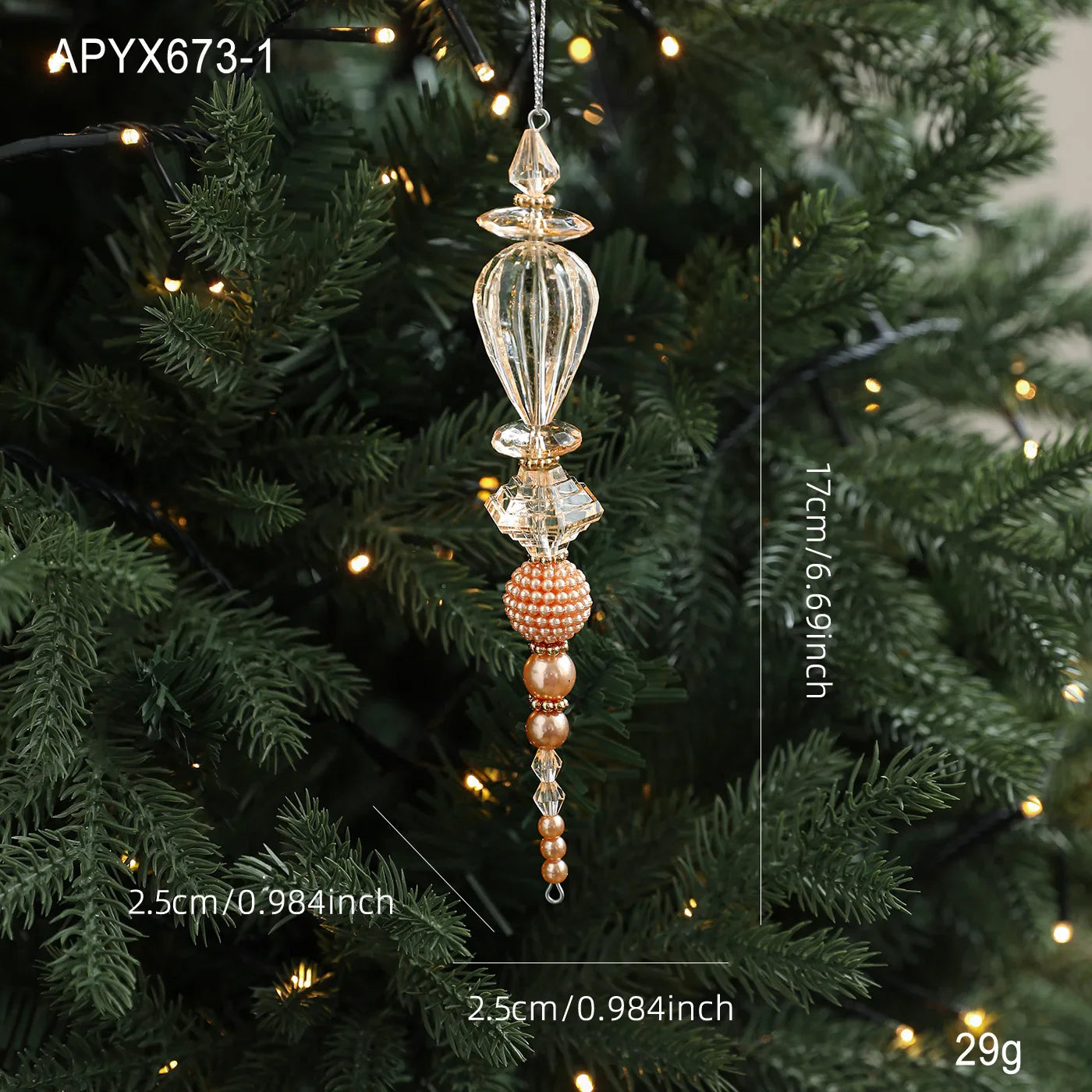Acrylic Crystal Christmas Tree Hanging Ornament Pendant
