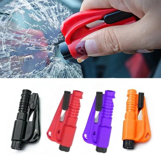 Compact 3-in-1 Car Safety Hammer Window Breaker Seat Belt Cutter Whistle Emergency Rescue Tool for Vehicle Accessories Keychain Peaceful Pleasures Health and Wellness
