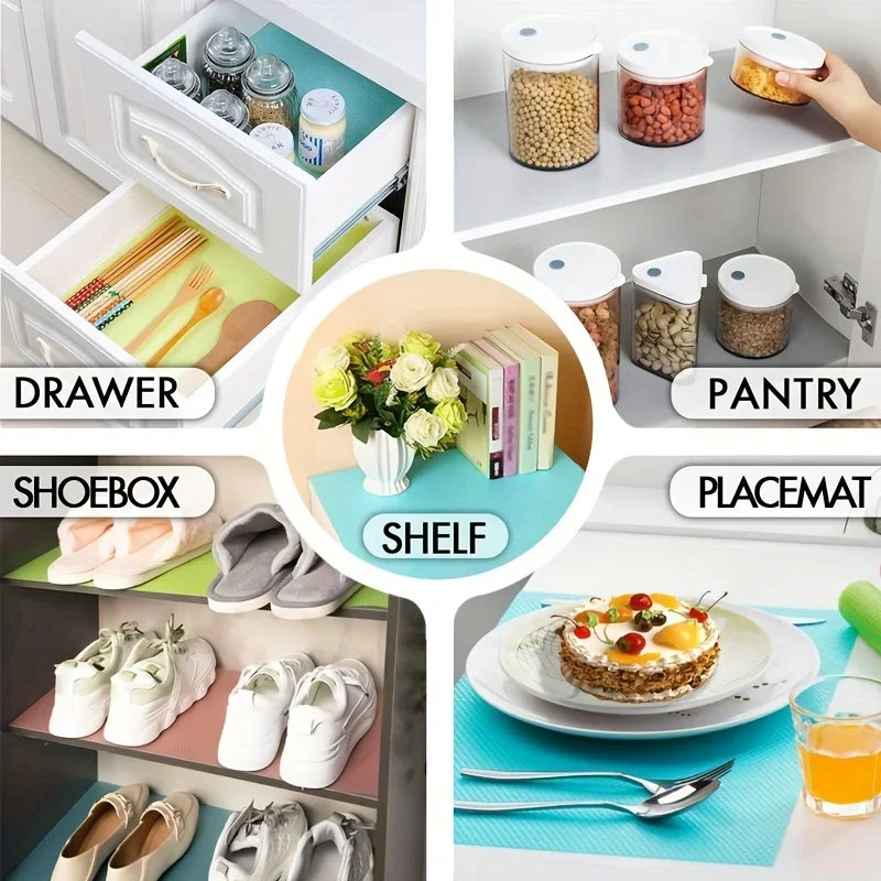 4-Pack EVA Waterproof Fridge Liner Mats – Washable Shelf Pads