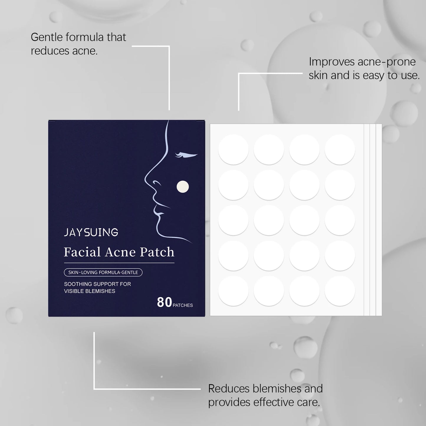 80Pcs Facial Acne Patches Salicylic Acid Invisible Spot Treatment for Pimples Gentle Care for Sensitive Skin Day Night Use Peaceful Pleasures Health and Wellness