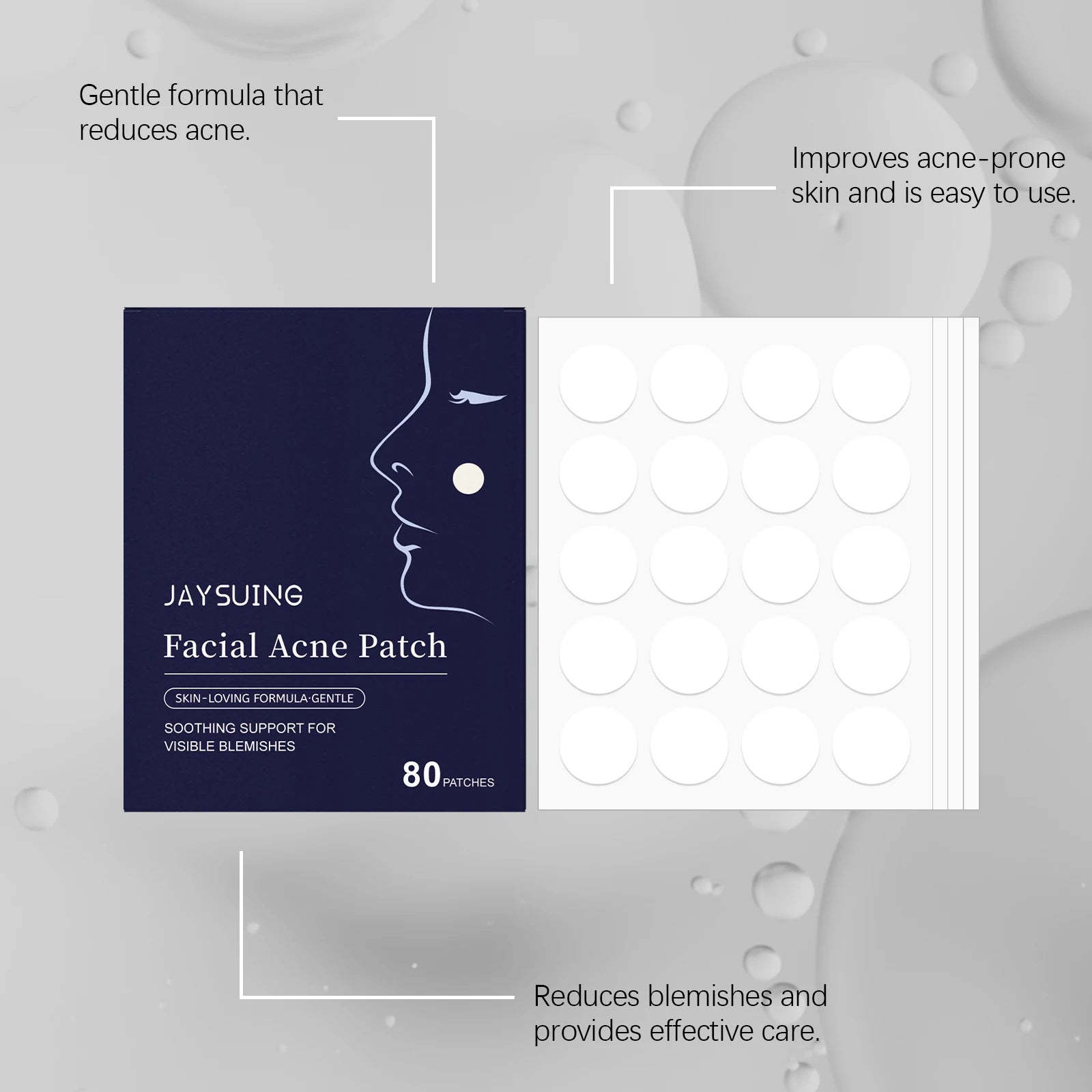 80Pcs Facial Acne Patches Salicylic Acid Invisible Spot Treatment for Pimples Gentle Care for Sensitive Skin Day Night Use Peaceful Pleasures Health and Wellness