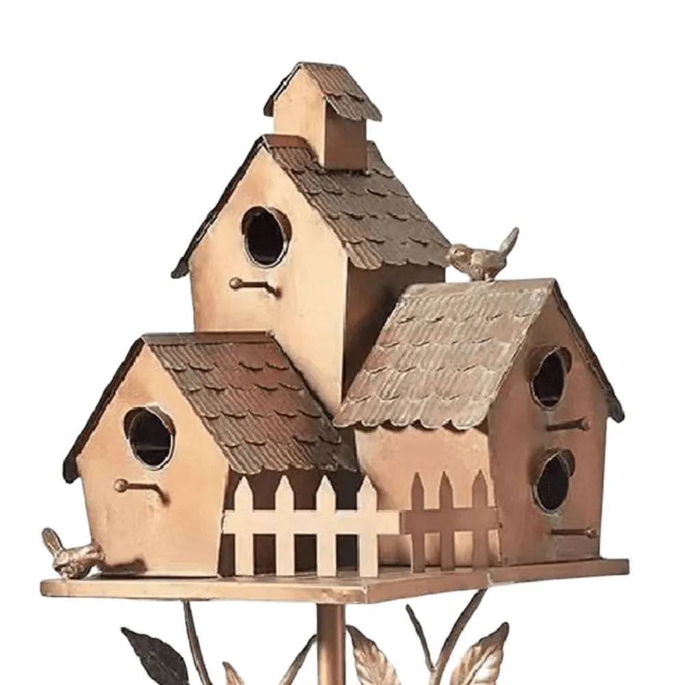 Metal Birdhouse Garden Stake | Outdoor Yard & Patio Decor