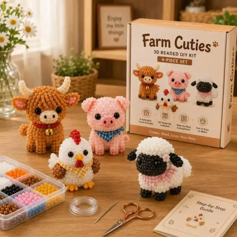 3D Beaded Animal Craft Kit – DIY Beading Kit for Adults