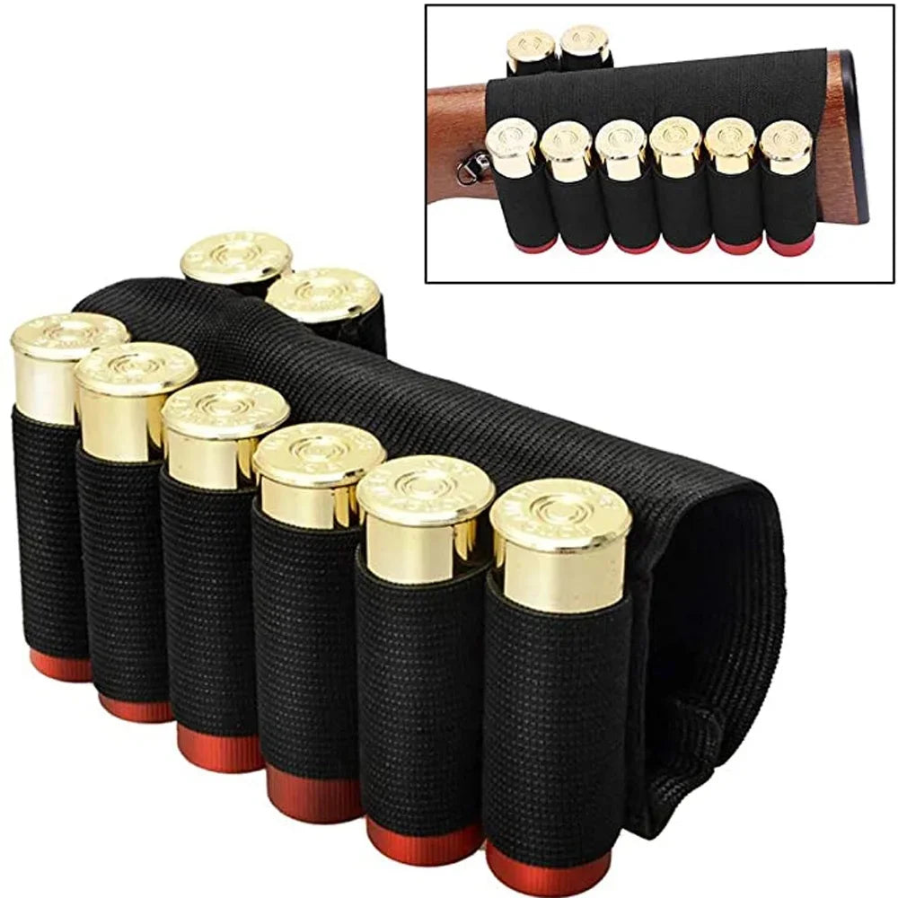 Tactical Buttstock 8 Rounds Shotgun Shell Holder Bandolier 12/20 Gauge Ammo Carrier Airsoft Rifle Hunting Accessorie Peaceful Pleasures Health and Wellness