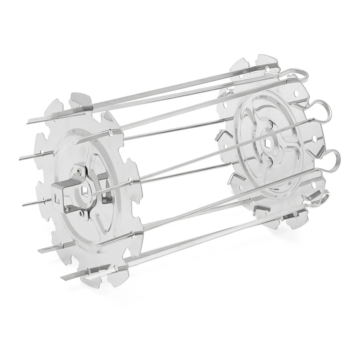 A36T-BBQ Steel Metal Roaster Rotisserie Skewers Needle Cage Oven Kebab Maker Grill Peaceful Pleasures Health and Wellness