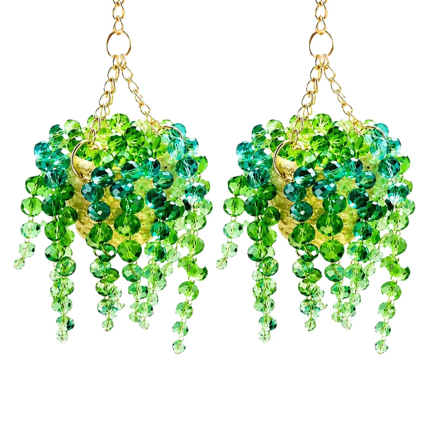 Beaded Plant Car Charm Multi-Beaded Crystal Sun Plant Hanger High-temperature Resistance for Gift for Home Garden Decor Cars Peaceful Pleasures Health and Wellness b
