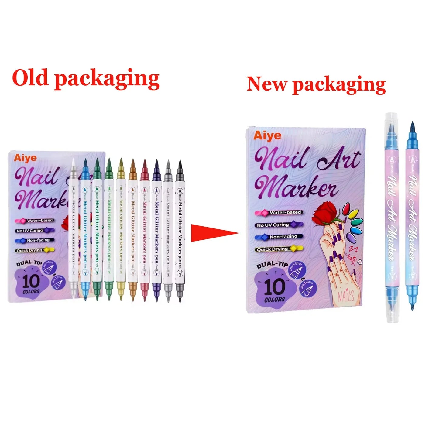 10-Piece Nail Art Graffiti Pens – Waterproof Acrylic Drawing Set