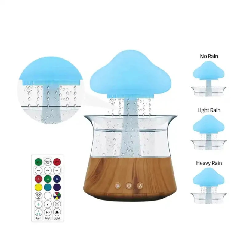 Essential Oil Diffuser Air Humidifier Rain Drop Aroma Diffuser Rainy Night Light For Office Ultrasonic Fragrance Humidifier Peaceful Pleasures Health and Wellness