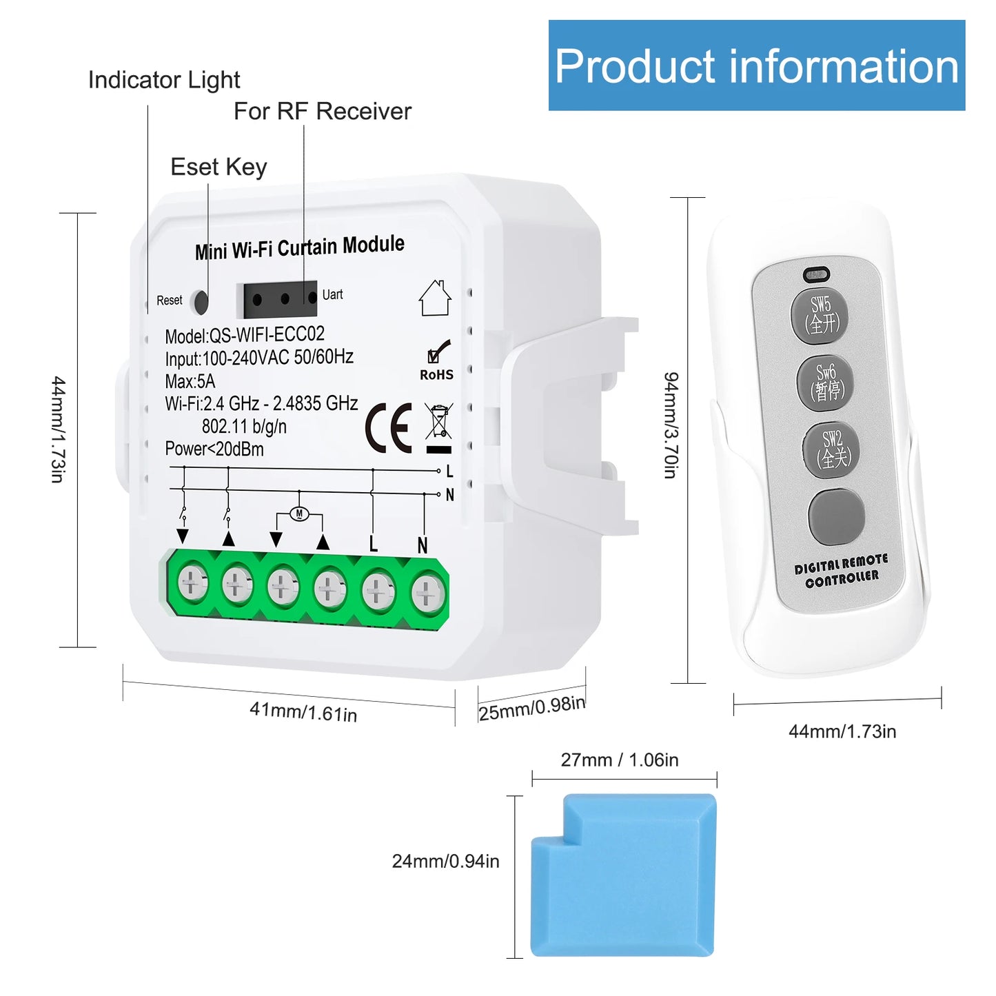 Tuya WiFi/ZIGBEE Smart Curtain Module Blinds Motor Home Intelligent Appliance Mobilephone APP Remotely Control Curtain Peaceful Pleasures Health and Wellness