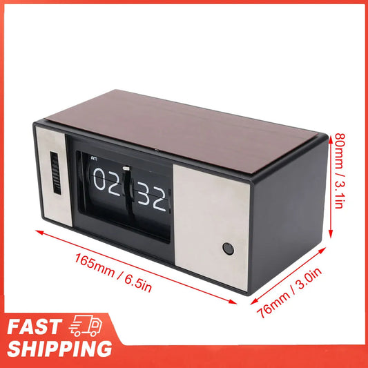 Retro Digital Mechanical Flip Down Clock Auto Desk LED Light Battery Peaceful Pleasures Health and Wellness