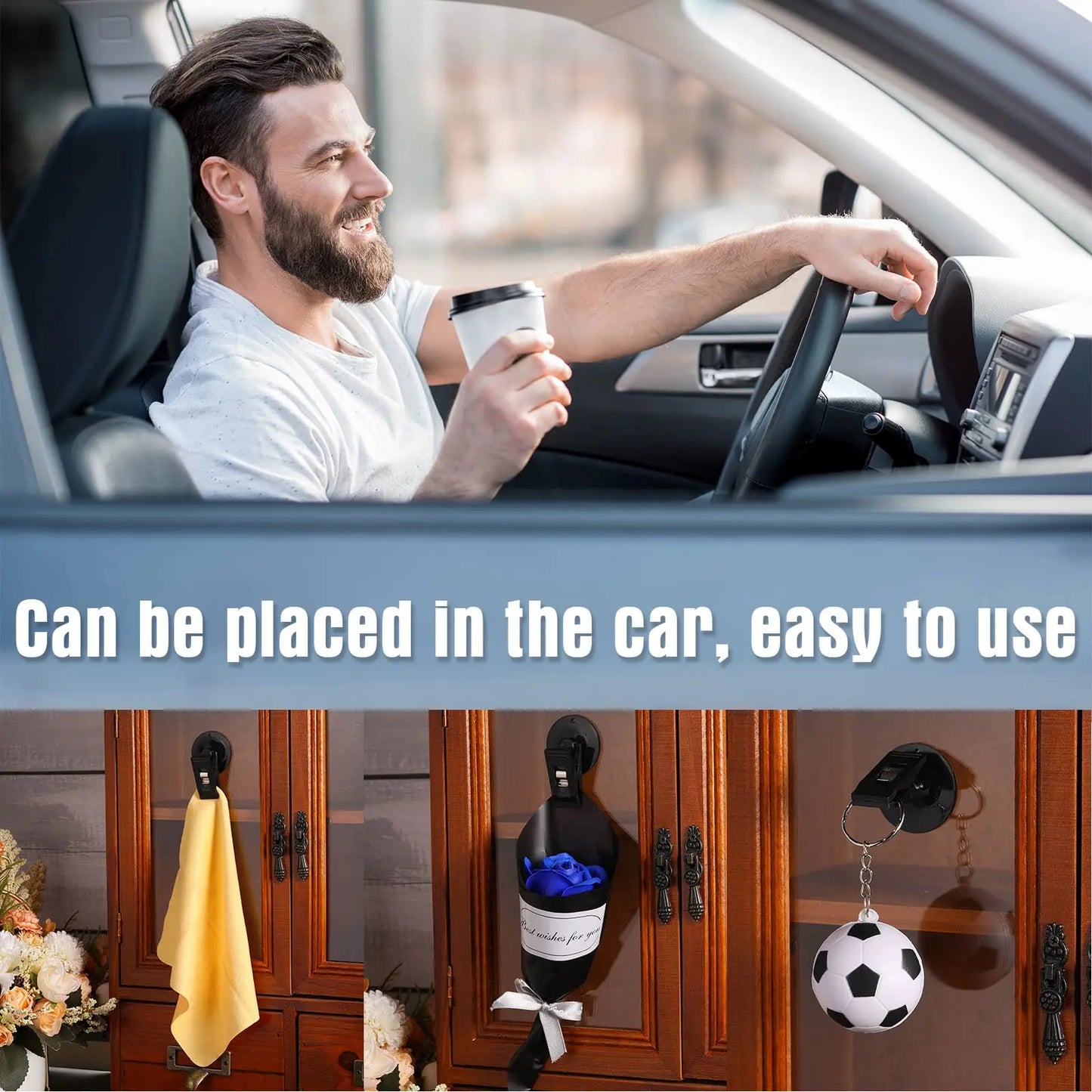 Car Window Suction Cup Clip Holder – 2pcs Multipurpose Mount