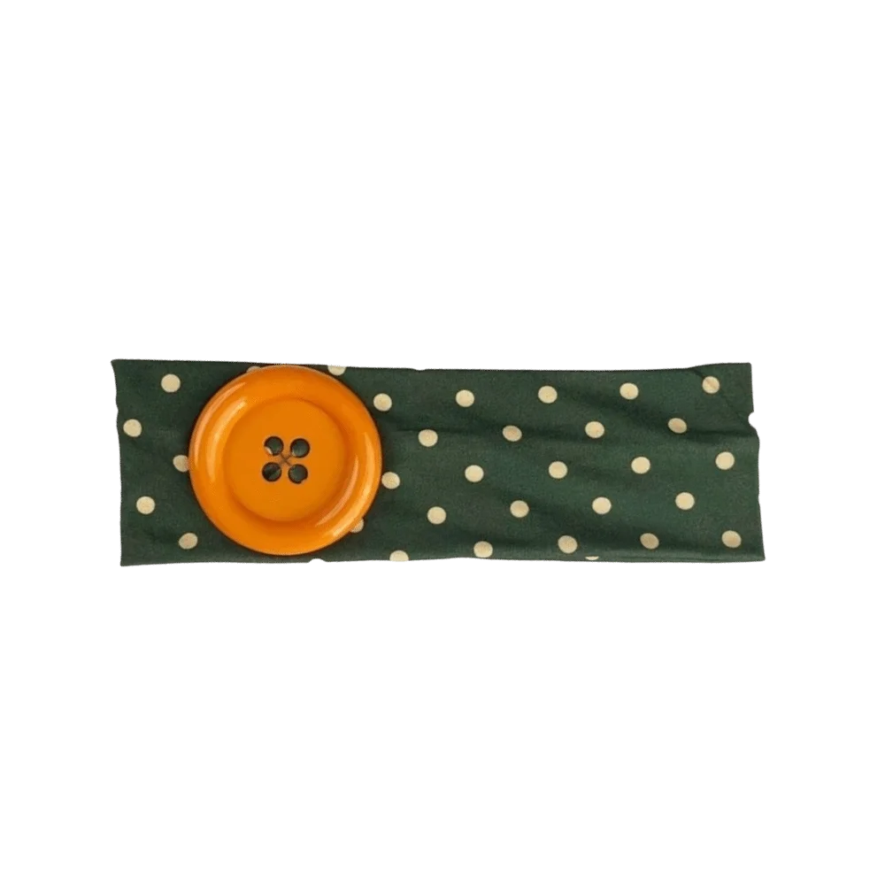 Wide Polka Dot Headband | Vintage Elastic Wrap for Yoga & Gym Hair Headband Peaceful Pleasures Health and Wellness Green-Orange