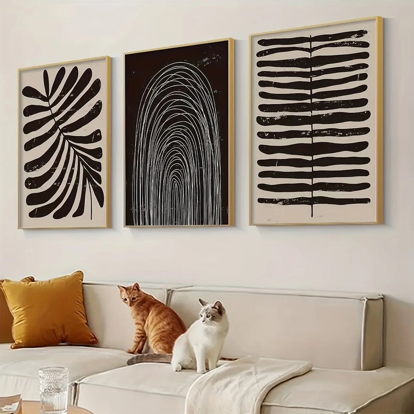 3-Piece Bohemian Abstract Canvas Wall Art Set – Unframed Prints Canvas Wall Art Set Peaceful Pleasures Health and Wellness 30x40cm No Frame ZLH11328-3pcs