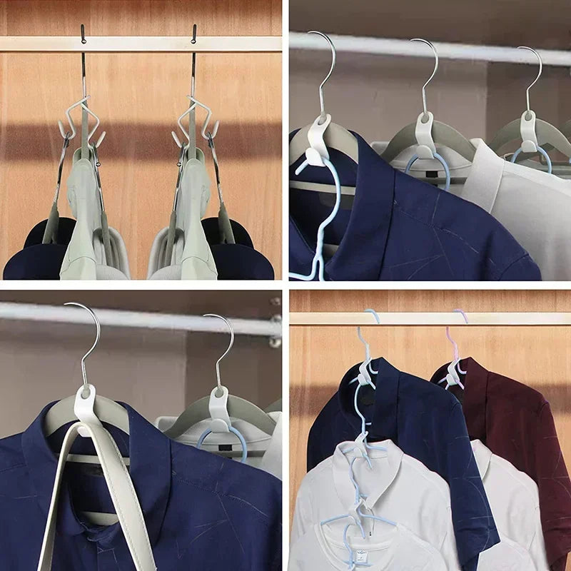 Stackable Hanger Connector Hooks | Space-Saving Closet Organizer