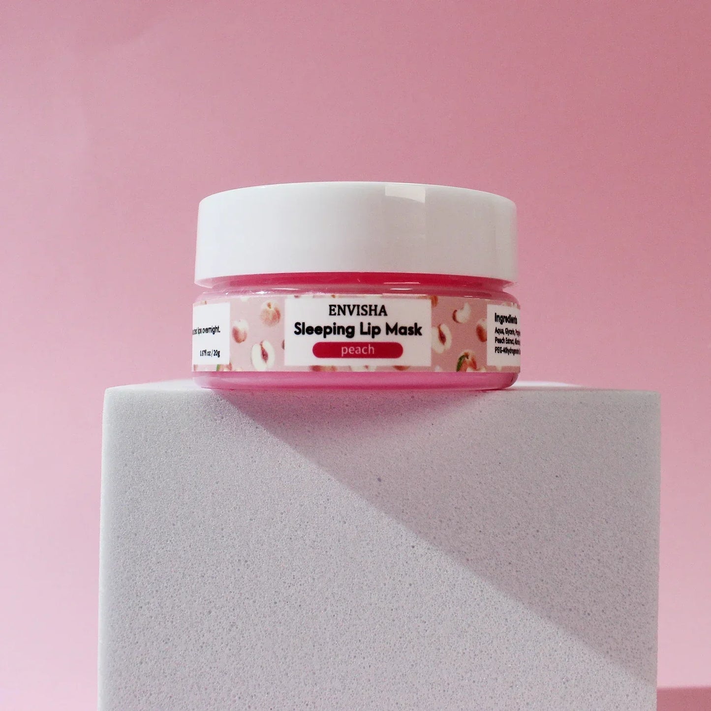 ENVISHA Peach Lip Sleep Mask – Overnight Moisturizing & Line-Fading 20g