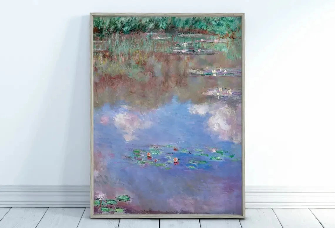Modern Abstract Landscape Wall Art Famous Monet Canvas Painting Nordic Poster Print Picture for Living Room Home Decorative Gift Peaceful Pleasures Health and Wellness