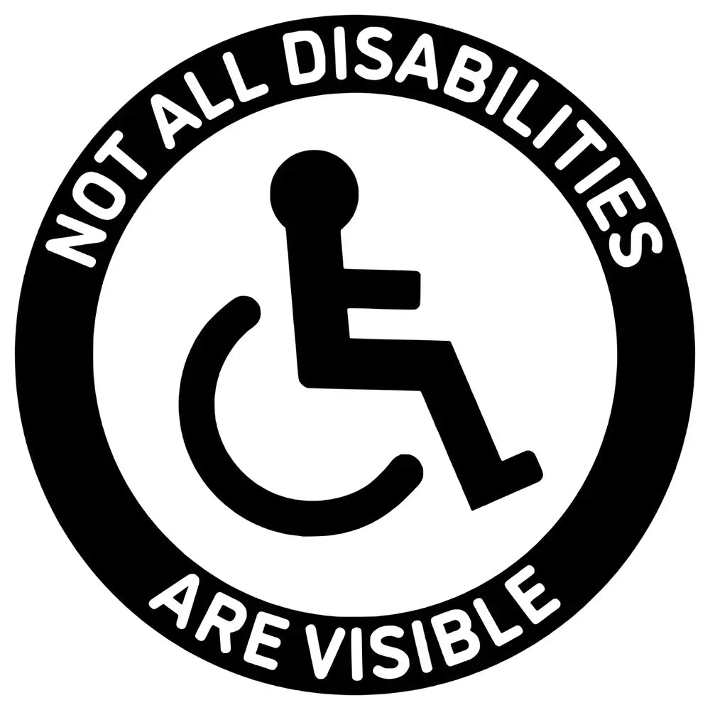 4x Not All Disabilities Are Visible Decal Mental Health Car Truck Sticker Peaceful Pleasures Health and Wellness