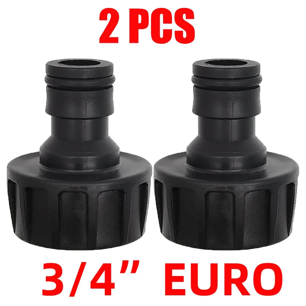 EURO USA 3/4 Inch Male Threaded Quick Connector Drip Irrigation Watering System Joint Nipple Tap Hose Adapter for Garden Tubing Peaceful Pleasures Health and Wellness G-2PCS-EURO