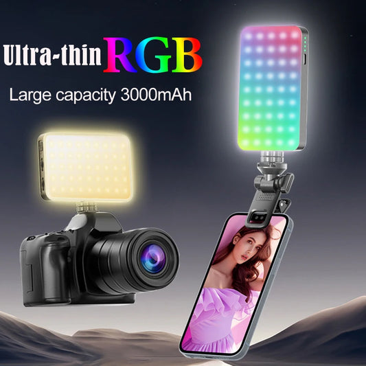 Mobile Phone Full-color RGB Fill Light Mobile Led Light Selfie Led Light Video Shooting Light Led Light Photography Video Light Peaceful Pleasures Health and Wellness